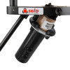 Closeup of the solo 200 universal detector removal tool showing black metal parts with buttons and a label on a white background