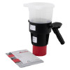 Contents of the solo 330 smoke dispenser showing the main unit with handle and an instruction manual beside it