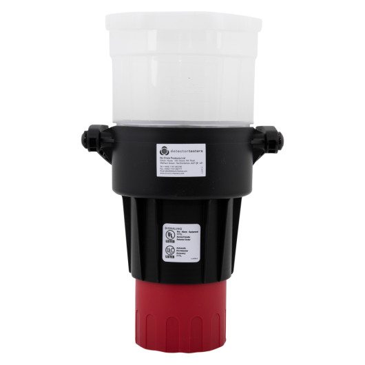 front view of the solo 330 smoke dispenser with white top black middle section and red base