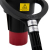 Handle of the solo 330 smoke dispenser showing grip and caution label in black and red colors