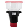solo 332 large smoke dispenser shown from the front with a transparent top, black middle and red base