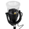 Top view of the solo 423 mains powered heat detector tester showing its clear upper section and black base with handle