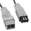solo mains heat detector tester 220 240 connector lead showing two grey connectors with metal and plastic parts
