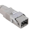 close up of solo mains heat detector tester 220 240 showing a grey detector connector with metal clip