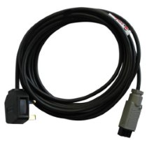 Front view of solo 425 heat detector extension cable showing coiled black cable with connectors at each end