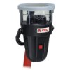 angled view of solo 460 cordless heat detector tester head showing black and red body with clear top section