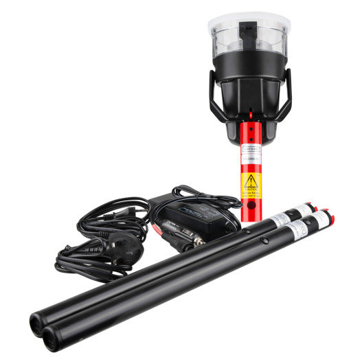 solo 461 cordless heat detector tester kit contents including tester unit, two long probes and power cables