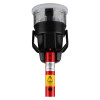 Front view of the solo 461 cordless heat detector tester kit showing the main unit with red handle and clear top cover
