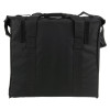 a back view of a black bag