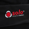 a close up view of the SOLO detector tester logo on the black bag