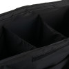a close up view of the inside of the black bag