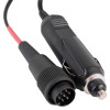 Connectors for the solo 727 fast battery charger showing a circular plug and a cigar lighter plug end