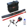 solo 811 a10 smoke detector test and removal kit showing a carry bag, poles, a warning lamp, and a small bottle of liquid