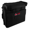 angled view of black solo610 protective storage bag with solo 811 smoke detector test removal kit logo on front flap