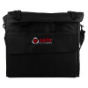 Front view of the solo 811 smoke detector test removal kit solo610 protective storage bag in black fabric with logo on the front pocket