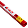 Closeup of the red extension access pole from the solo 823 smoke heat detector test removal kit solo101 showing warning label and branding