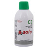 front view of a white and green solo c3 co detector tester bottle with black and red text on the label
