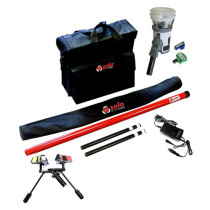 testifire 6202 6m smoke heat co detector testing kit contents including bag, poles, and electronic devices laid out