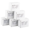 six white boxes of testifire replacement smoke capsule 6 pack arranged in a stacked formation labeled arrangement b