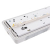 Internal closeup of the led emergency lighting bulkhead slave unit arc ar showing wiring and LED strip components
