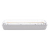 Side view of led emergency lighting bulkhead slave unit arc ar showing clear cover and white base