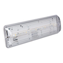Obarlsl50 Arc Led Slave Bulkhead 50V Angled with clear ribbed cover and visible internal LED strip