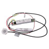 dyode led recessed emergency downlight showing wiring, battery, and light unit with labels and connectors