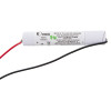 Battery with wires for led recessed emergency downlight self test dyode showing label and terminals
