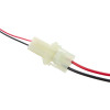 Connector attached to red and black wires on a led recessed emergency downlight self test dyode