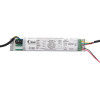 Front view of a led recessed emergency downlight self test dyode showing wiring and label details
