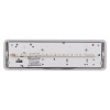 eden emergency lighting bulkhead slave unit showing front internal components and wiring mounts