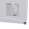 Close-up detail of the label on economy ip65 led emergency twin spots self test ets showing model and certification information