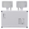 Economy ip65 led emergency twin spots self test ets showing the front with two lights and status indicator panel