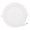 Front view of a round recessed emergency downlight meled with white outer ring and central light panel