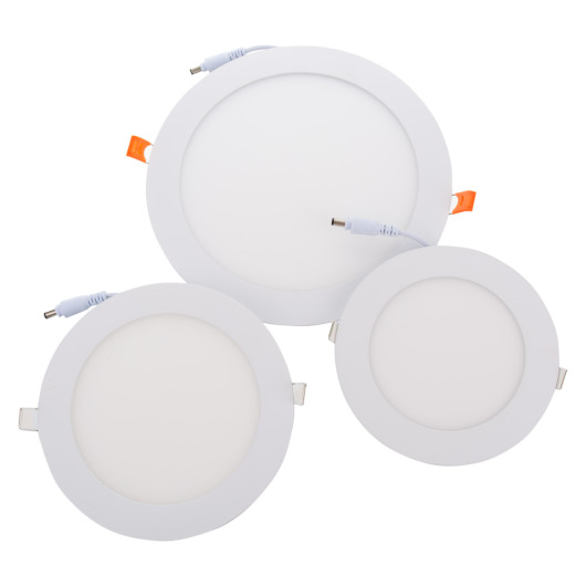 obmel12m obmel18m round recessed led emergency downlights shown from above in group a arrangement