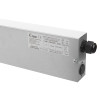 label on metal surface of round recessed emergency downlight meled with technical details and specifications