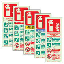 P50 Photoluminescent Fire Extinguisher Signs - Portrait