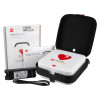 Open Pccr2Sawfb Physio Control Lifepak Cr2 Semi Automatic Defibrillator Wifi Carry Bag with defibrillator, manuals, battery and USB cable visible