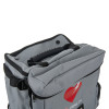 Closeup of a grey physio control likepak cr2 trainer unit bag with a black handle and a red heart logo on the side