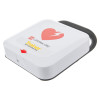 physio control likepak cr2 trainer unit shown from an angled view with a red heart and lightning bolt symbol on top