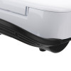 Closeup of the handle on a physio control likepak cr2 trainer unit showing black grip and white casing