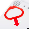 Closeup of the open physio control likepak cr2 trainer unit showing a red handle and part of the control panel