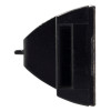 Side view of a black lifepak cr plus charge pak trickle charge battery showing connector port and casing details