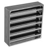 Ppcatg1500 Fire Rated Air Transfer Grille 150Mmx150Mm Angled shown from front side with angled slats and metal frame