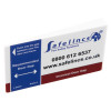 fire door gap gauge angled showing recommended and incorrect door gap measurements with company logo and contact details