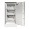 phoenix battery commander 1931 safe with open door showing empty interior shelves and locking bolts visible on door edge