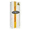 grey battery safe with the door slightly open on a white background