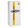 grey battery safe with electronic keypad and door closed