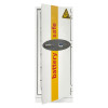 grey battery safe with key lock and door slightly open on a white background