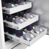phoenix data commander 4621 safe side view showing open trays filled with CD cases